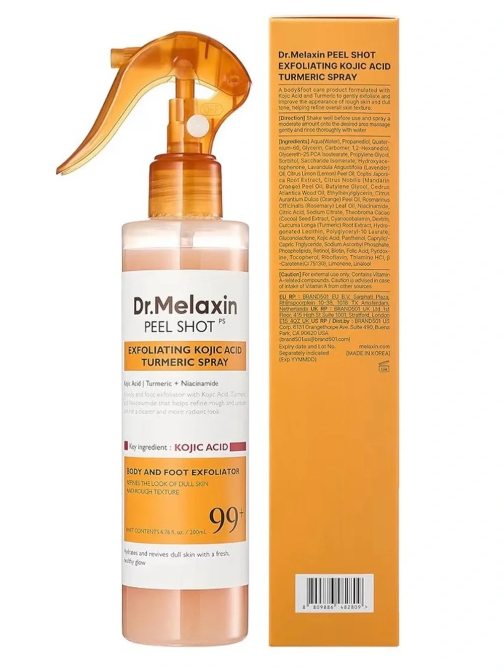 Dr. Melaxin Peel Shot Exfoliating Kojic Acid Turmeric Spray.  200ml  NEW